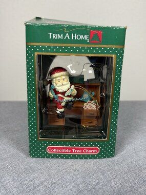 Kmart Trim A Home Santa Answering Desk Ornament Collectible Tree Decor